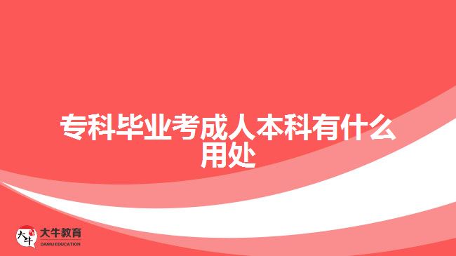 ?？飘厴I(yè)考成人本科有什么用處