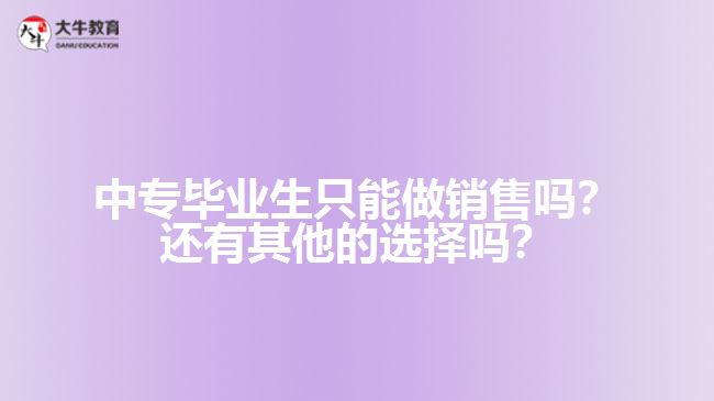 中專畢業(yè)生只能做銷售嗎？還有其他的選擇嗎？
