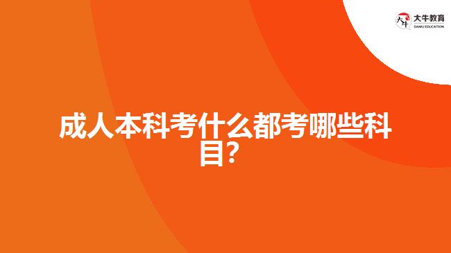 成人本科考試都考哪些科目？