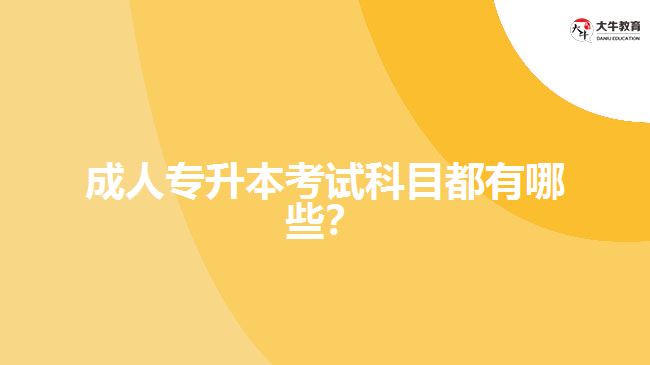 成人專升本考試科目都有哪些？