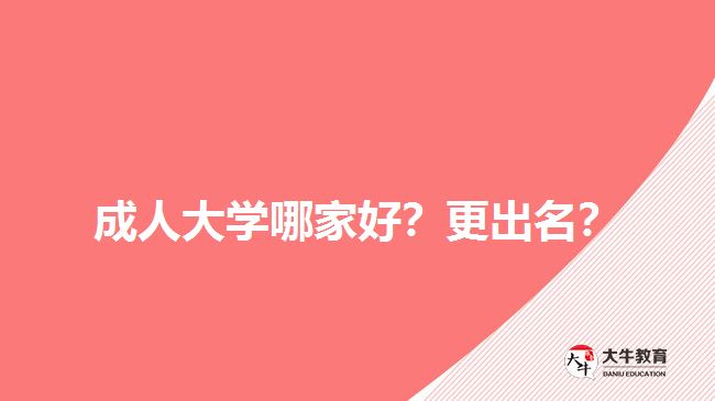 成人大學(xué)哪家好？更出名？