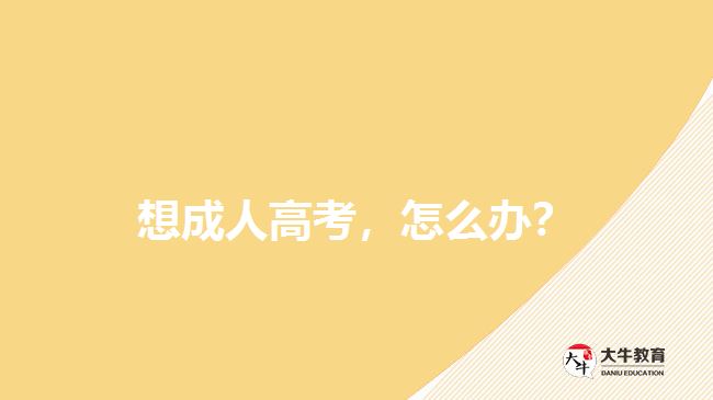 想成人高考，怎么辦？