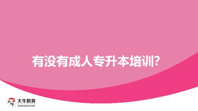 有沒有成人專升本培訓(xùn)？