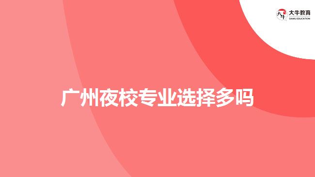 廣州夜校專(zhuān)業(yè)選擇多嗎