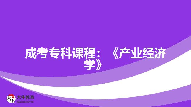 成考?？普n程：《產(chǎn)業(yè)經(jīng)濟(jì)學(xué)》