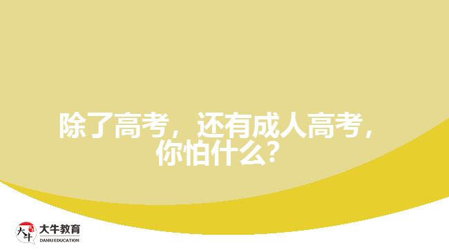除了高考，還有成人高考，你怕什么？