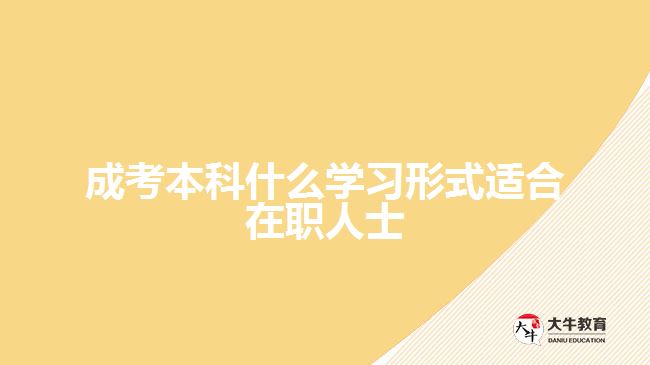 成考本科什么學(xué)習形式適合在職人士
