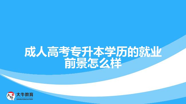 成人高考專升本學(xué)歷的就業(yè)前景怎么樣？