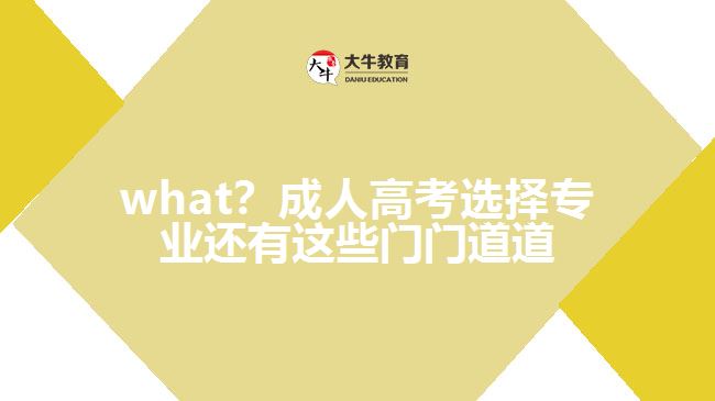 what？成人高考選擇專業(yè)還有這些門門道道