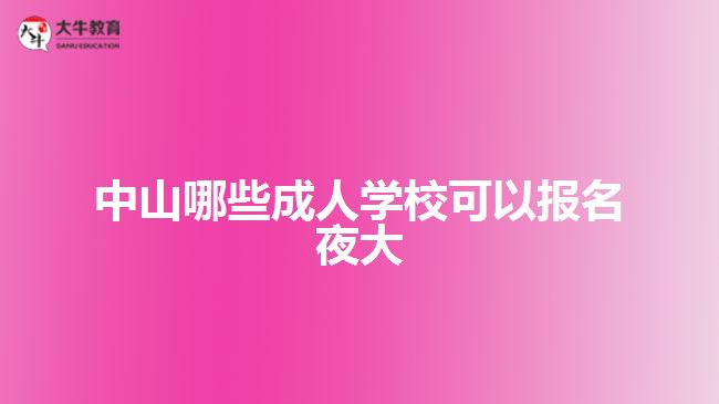 中山哪些成人學(xué)?？梢詧?bào)名夜大