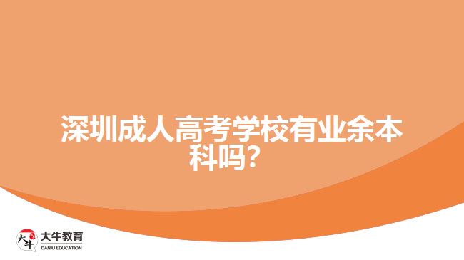深圳成人高考學(xué)校有業(yè)余本科嗎？