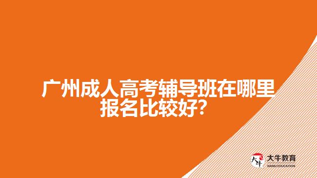 廣州成人高考輔導(dǎo)班在哪里報名比較好？
