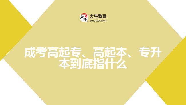 成考高起專、高起本、專升本到底指什么
