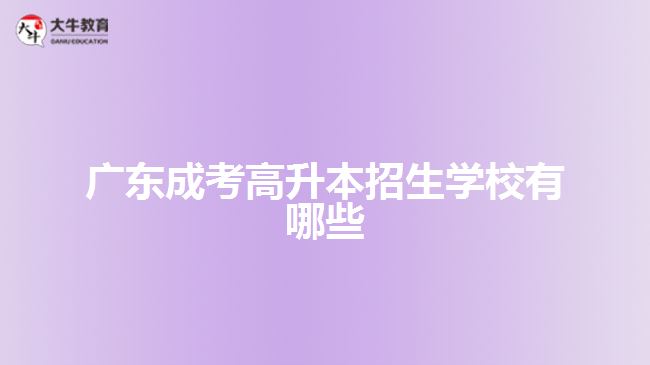 廣東成考高升本招生學校有哪些