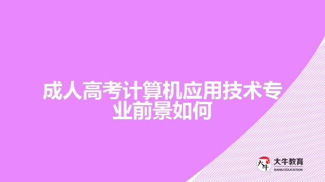 成人高考計(jì)算機(jī)應(yīng)用技術(shù)專(zhuān)業(yè)前景如何