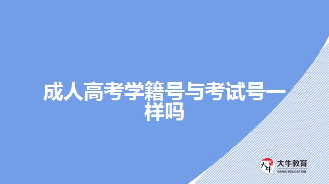 成人高考學籍號與考試號一樣嗎