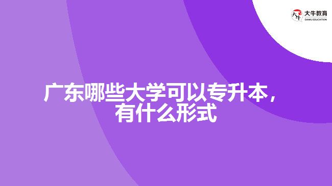 廣東哪些大學(xué)可以專升本，有什么形式