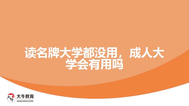 讀名牌大學(xué)都沒用，成人大學(xué)會(huì)有用嗎