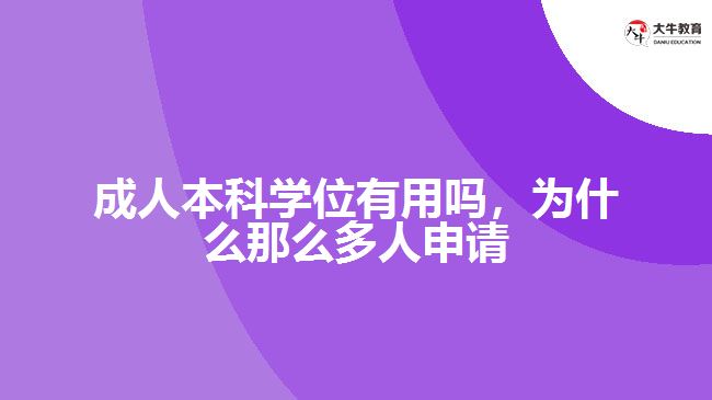 成人本科學位有用嗎，為什么那么多人申請