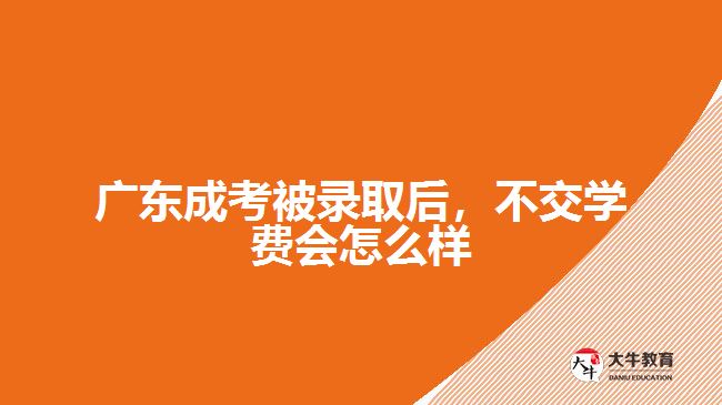廣東成考被錄取后，不交學(xué)費(fèi)會(huì)怎么樣