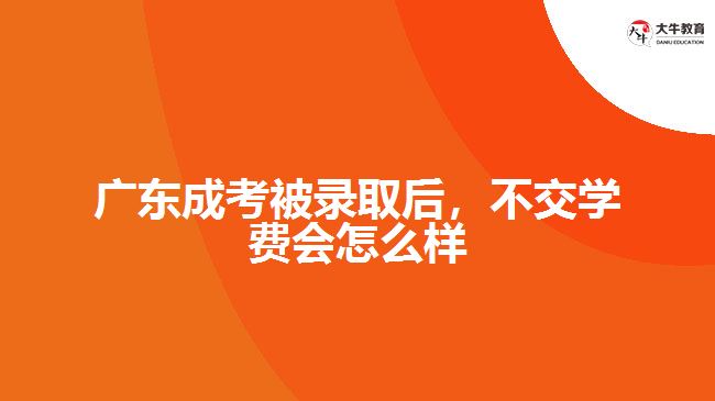 廣東成考被錄取后，不交學(xué)費(fèi)會怎么樣