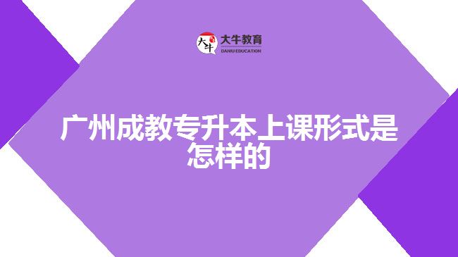 廣州成教專(zhuān)升本上課形式是怎樣的
