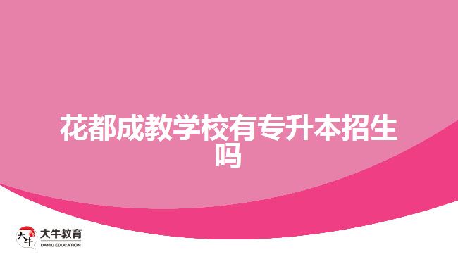 花都成教學(xué)校有專(zhuān)升本招生嗎