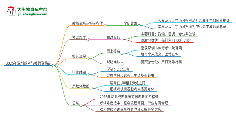 2025年深圳成考學(xué)歷能考教資嗎？思維導(dǎo)圖