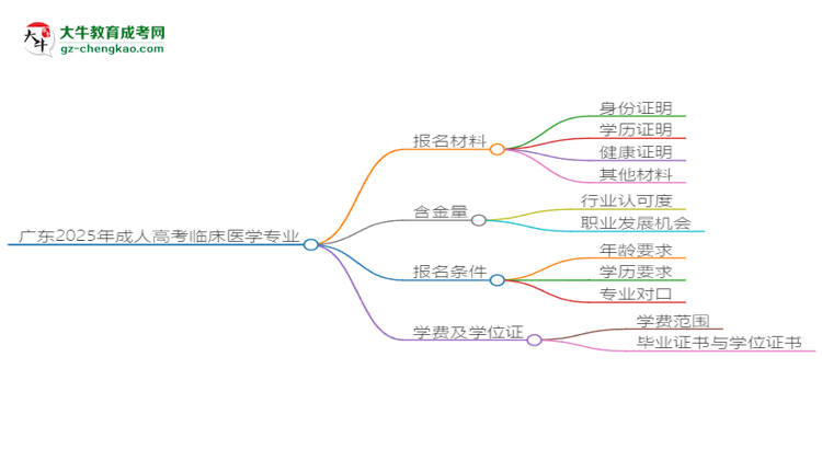 廣東2025年成人高考臨床醫(yī)學(xué)專業(yè)學(xué)歷能考公嗎？思維導(dǎo)圖