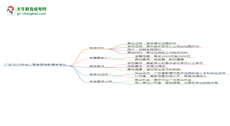廣東2025年成人高考醫(yī)學(xué)影像學(xué)專業(yè)學(xué)歷能考公嗎？思維導(dǎo)圖