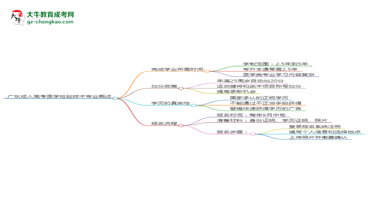 廣東成人高考醫(yī)學(xué)檢驗(yàn)技術(shù)專業(yè)需多久完成并拿證？（2025年新）思維導(dǎo)圖