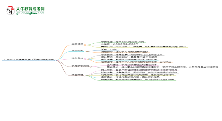 廣東成人高考康復(fù)治療學(xué)專業(yè)2025年報(bào)名流程思維導(dǎo)圖