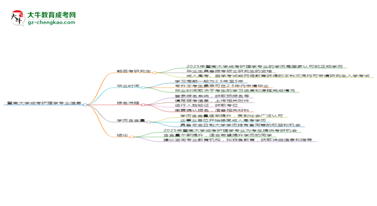 暨南大學2025年成考護理學專業(yè)能考研究生嗎？思維導圖
