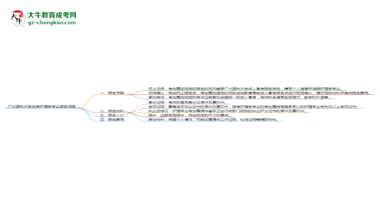 廣州醫(yī)科大學(xué)成考護理學(xué)專業(yè)2025年報名流程思維導(dǎo)圖