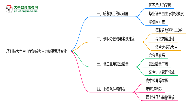 電子科技大學(xué)中山學(xué)院2025年成考人力資源管理專業(yè)能考研究生嗎？思維導(dǎo)圖