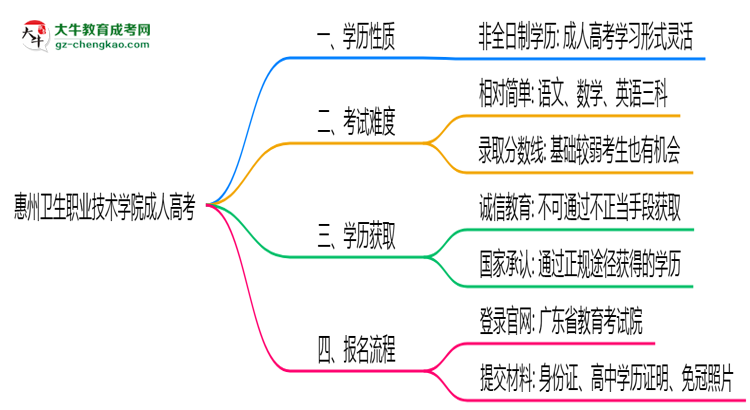 惠州衛(wèi)生職業(yè)技術(shù)學院2025年成人高考生可不可以考四六級？思維導圖