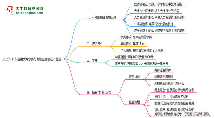 2025年廣東函授大專學(xué)歷可考職業(yè)資格證書(shū)目錄思維導(dǎo)圖