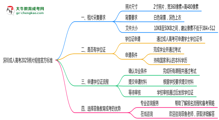 深圳成人高考2025照片規(guī)格官方標準思維導(dǎo)圖