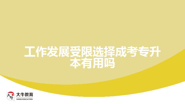 工作發(fā)展受限選擇成考專(zhuān)升本有用嗎