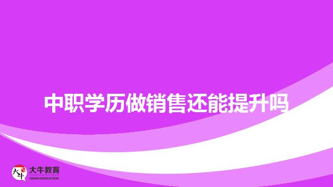 中職學(xué)歷做銷(xiāo)售還能提升嗎