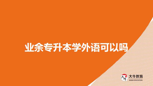 業(yè)余專升本學(xué)外語(yǔ)可以嗎
