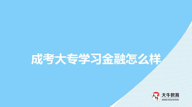 成考大專(zhuān)學(xué)習(xí)金融怎么樣