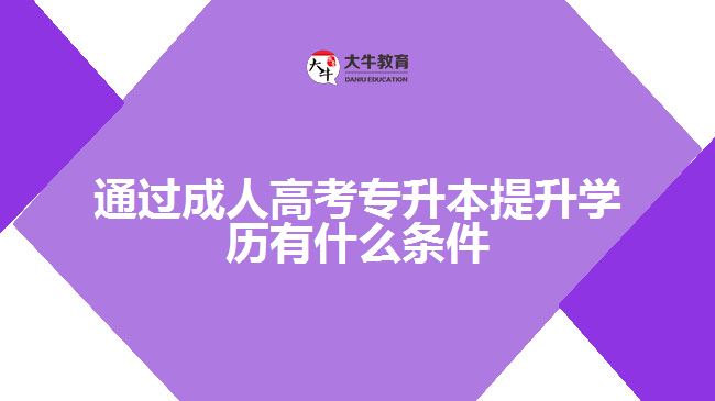 通過成人高考專升本提升學歷有什么條件