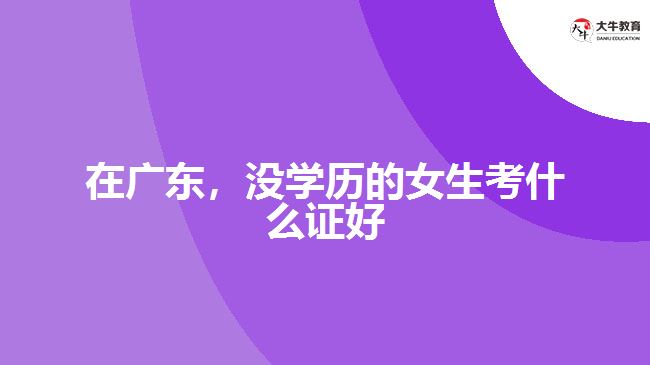 在廣東，沒學歷的女生考什么證好