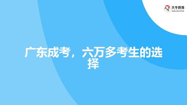 廣東成考，六萬多考生的選擇