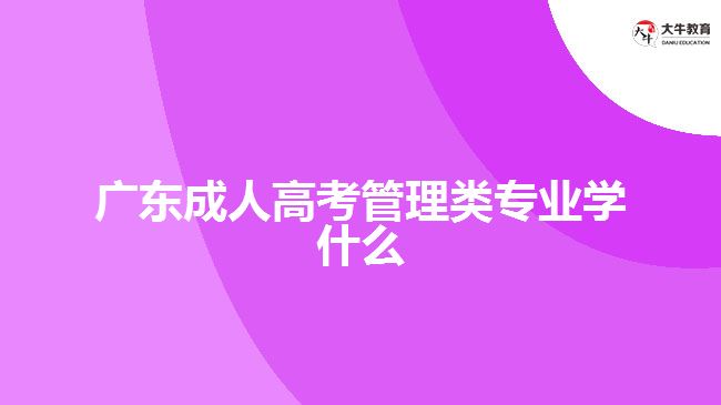 廣東成人高考管理類(lèi)專(zhuān)業(yè)學(xué)什么
