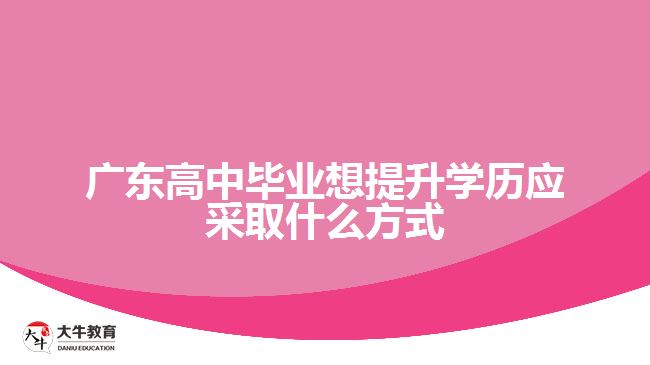 廣東高中畢業(yè)想提升學歷應(yīng)采取什么方式