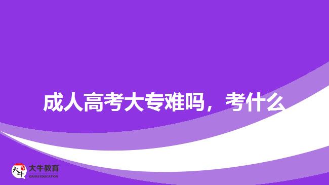 成人高考大專難嗎，考什么