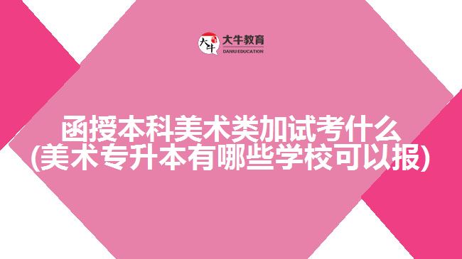 函授本科美術類加試考什么