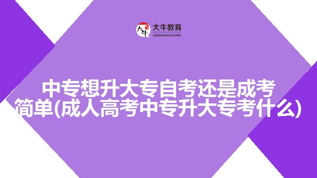 中專想升大專自考還是成考簡(jiǎn)單(成人高考中專升大?？际裁?